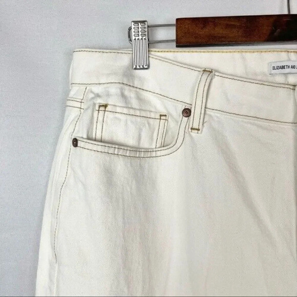 Elizabeth and James White High Rise Vintage Straight Leg Jeans 18 - Picture 4 of 4